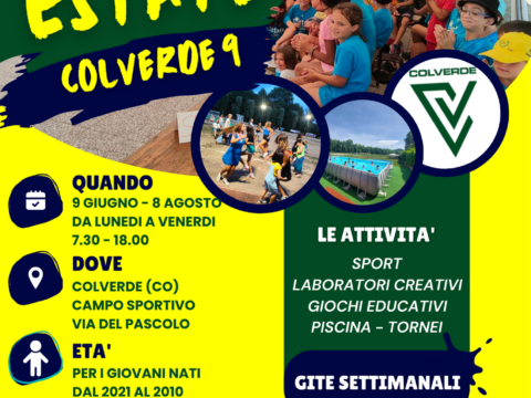 Iscrizioni aperte al nostro camp 2025, Estate Colverde 9!!!!!!